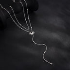 CHESKY Long Necklaces for Women, 14k Gold Plated/Streling Silver Lariat Necklace Dainty Statement Prom Necklace Rosary Cross Sun Drop Pendant Dangle Necklace Gold Prom Jewelry for Women Gifts