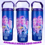 Kpop Demon Hunters 30Oz Tumbler With Straw And Handle For Girls, Teens, Insulated Stainless Steel Travel Mug, Gifts For Girls