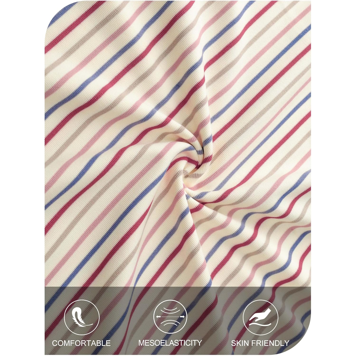 MEROKEETY Women's 2026 Summer Short Sleeve Tops Casual Colourful Striped Crewneck Loose Work T Shirts Blouses