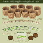 Planters' Choice 9 Herb Indoor Window Garden Kit - Birthday Gifts - House Plants Seeds - Best Unique Gift Ideas For Women, Mom, Friend, Her, Housewarming, Mother - Live Plant Starter, Gardening Lovers