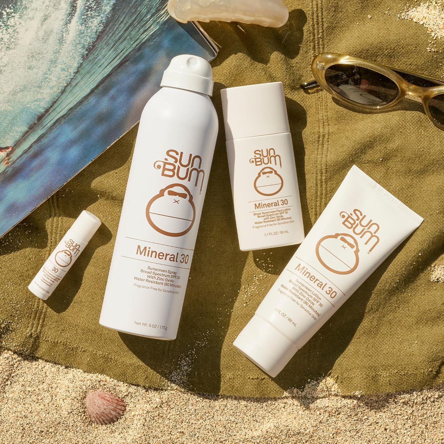 Sun Bum Mineral Spf 30 Sunscreen Body Spray - New Formula 2026 Water-Resistant Broad Spectrum Moisturizing Sunscreen With Vitamin E - Hawaii 104 Act Compliant (Without Octinoxate & Oxybenzone) - 6 Oz
