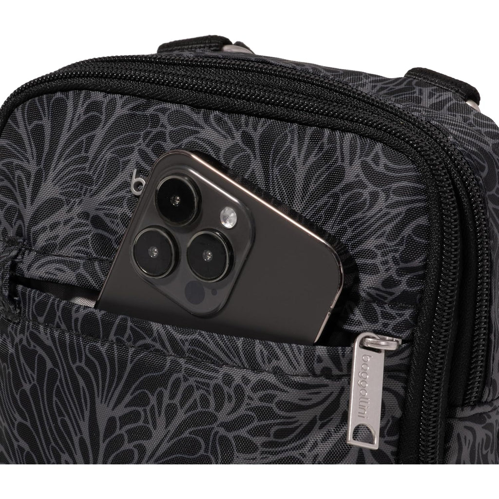 Baggallini Securtex® Anti-Theft Mini Everything Crossbody Bag, 6.3"X8.25" Rfid, Locking Zippers & Cut-Resistant Strap