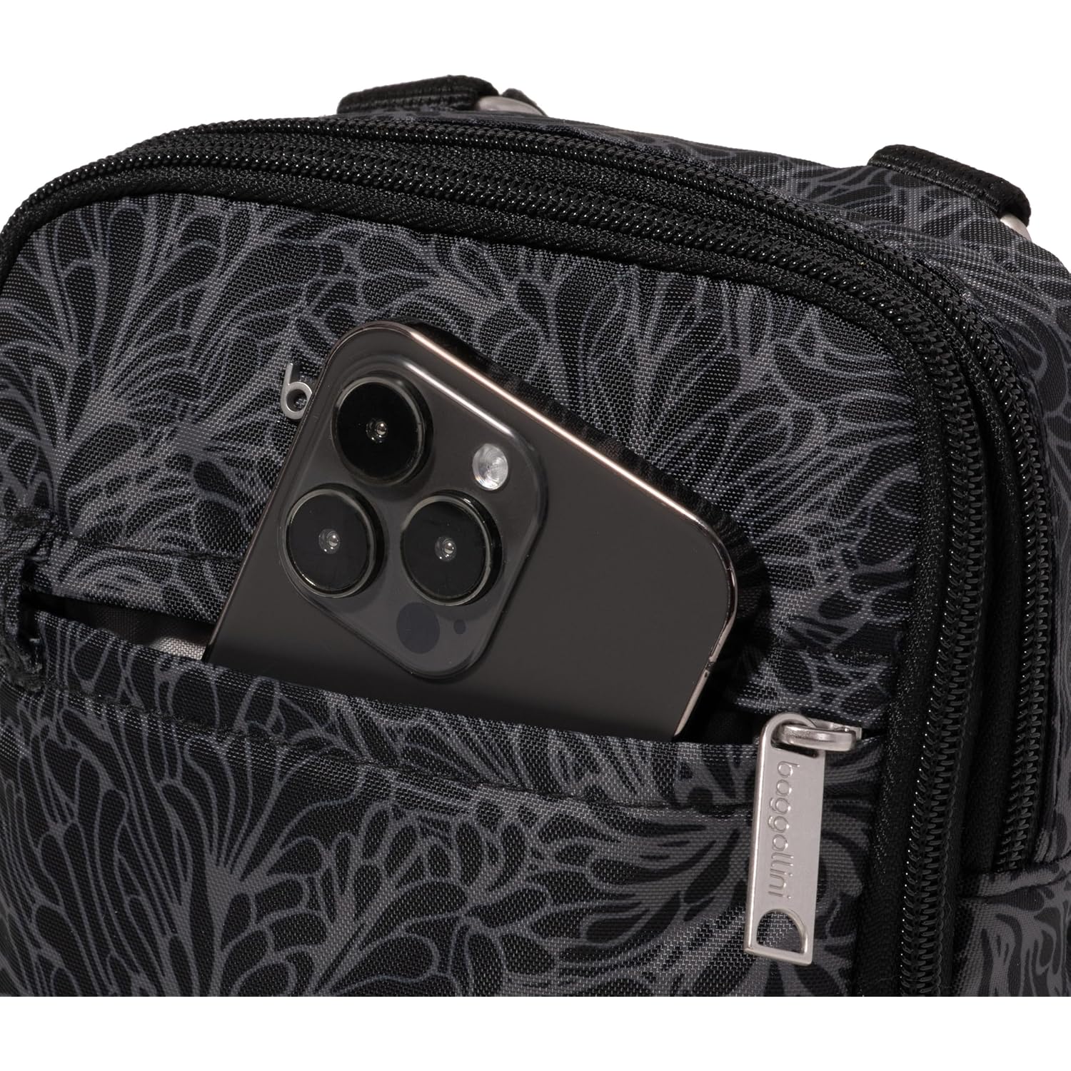Baggallini Securtex® Anti-Theft Mini Everything Crossbody Bag, 6.3"X8.25" Rfid, Locking Zippers & Cut-Resistant Strap