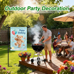 Hoosun Garden Flag Stand,Premium Garden Flag Holder Pole Metal Powder-Coated Weather-Proof Paint With Graden Flag Clip And Spring Stoppers Without Flag Garden Decorations