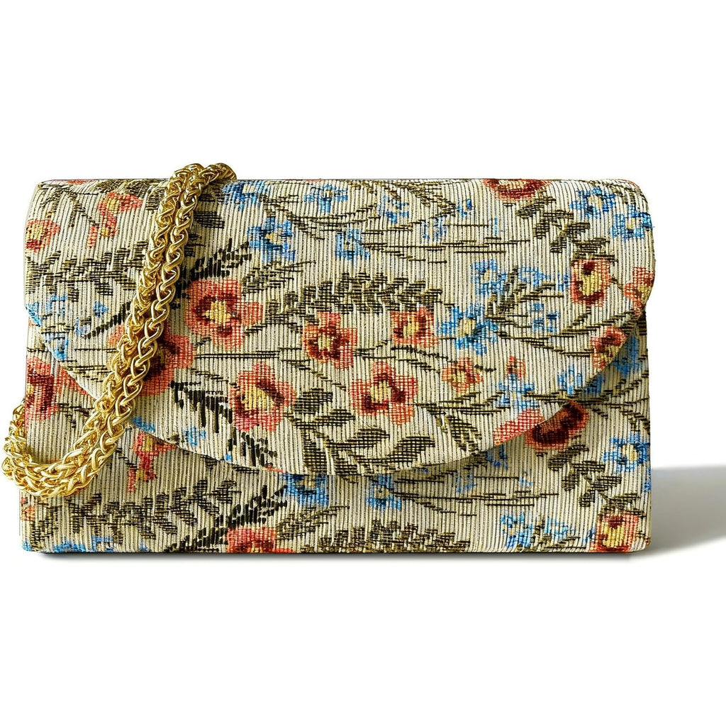 Floral Clutch Purses For Women, Small Evening Wedding Shoulder Handbags