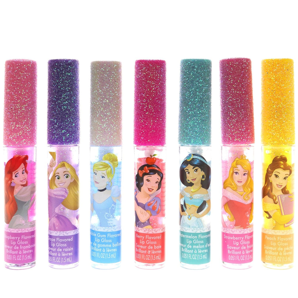 TownleyGirl Disney Princess Super Sparkly Lip Gloss Set, 0.05 Fl Oz (Pack of 7)