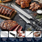 Cutluxe Carving Knife Set for BBQ & Brisket – Razor Sharp German Steel Slicing and Boning Knife for Meat Cutting, Full Tang & Ergonomic Handle, Grilling Gifts for Men – Artisan Series
