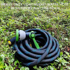 Junredy Garden Hose 50 Ft, Non-Expandable Heavy-Duty Flexible & Lightweight Water Hose With 10-Function Nozzle, No-Kink, Leak-Proof Super Fabric, Solid Fittings For Lawn, Car, Outdoor (Black Blue)