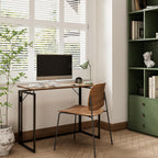 31.5" Folding Desk: No Assembly, Wood Top For Small Spaces | Home Office Desk, Holds 150 Lbs, Folds Flat To 2.3 In, Splash-Proof Wood Top, Sturdy Metal Frame