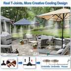Misters For Outside Patio, 50Ft|15M Outdoor Water Misting Cooling System. Backyard Mist Kit For Garden Greenhouse Fan Deck Umbrella Canopy Pool Porch Trampoline Sprinkler Park Bbq Party Accessories