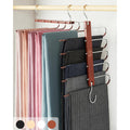 Pants Hangers Space Saving - 2 Pack European Beechwood Scarf And Jean Hangers - Closet Organizer And Space Saver Pant Rack, Leggings Hanger, And Scarf Holder With 360° Swivel Hook