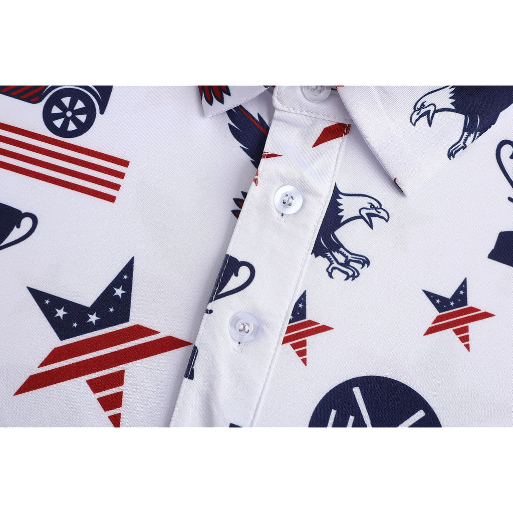 Men's Golf Polo Shirts Short Sleeve Performance Moisture Wicking Dry Fit Funny Golf Polo Shirts for Men