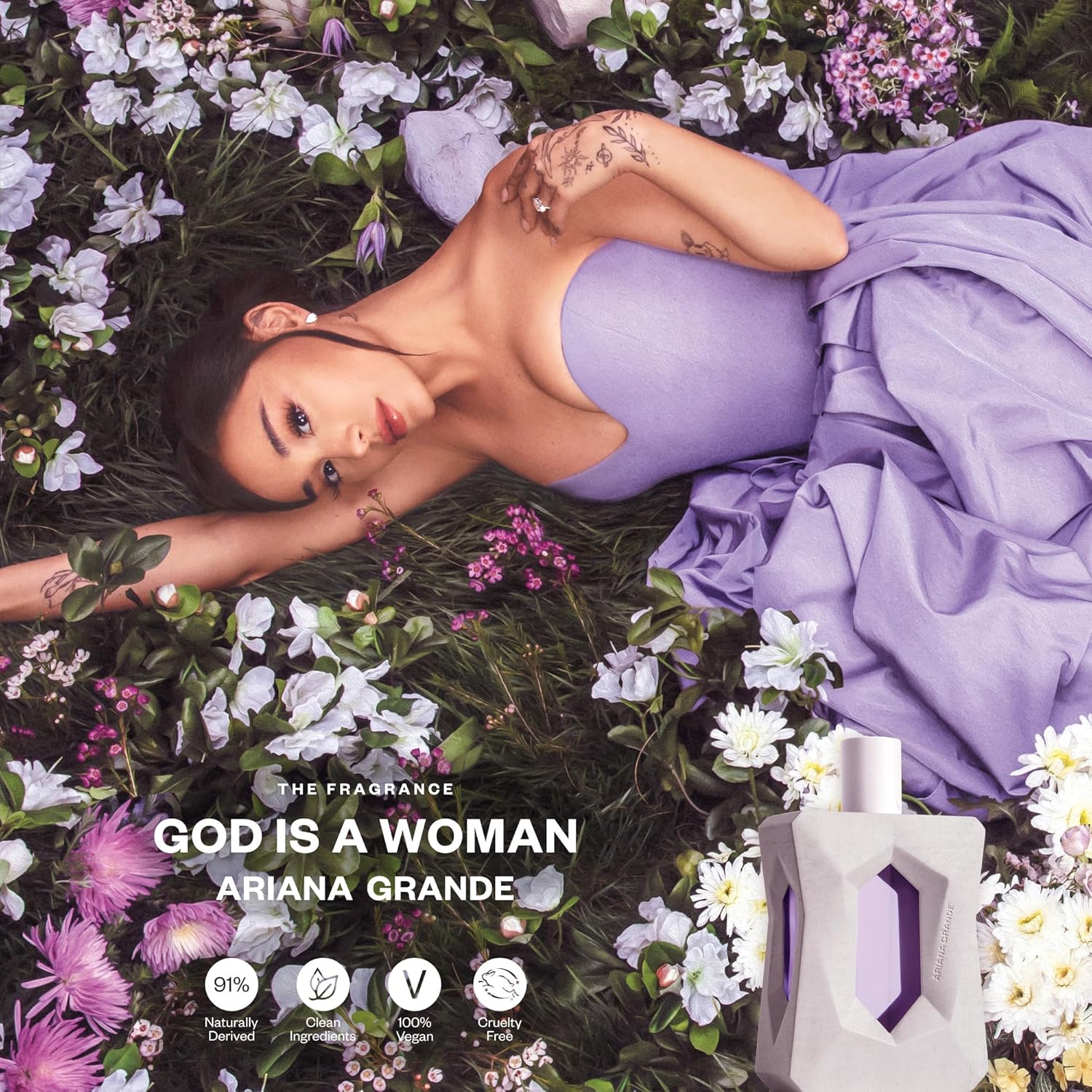 Ariana Grande God is a Woman Eau de Parfum – Fruity Musk Fragrance for Women – Women's Perfume with Notes of Orris, Pear, Vanilla & Cedarwood
