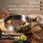 CAROTE 19pcs Stainless Steel Cookware Set with Detachable Handle, Pots and Pans Set, Induction Kitchen Cooking Sets, RV/Camping Cookware, Removable Handle, Oven Safe, Woodgrain, Mothers Day Gifts