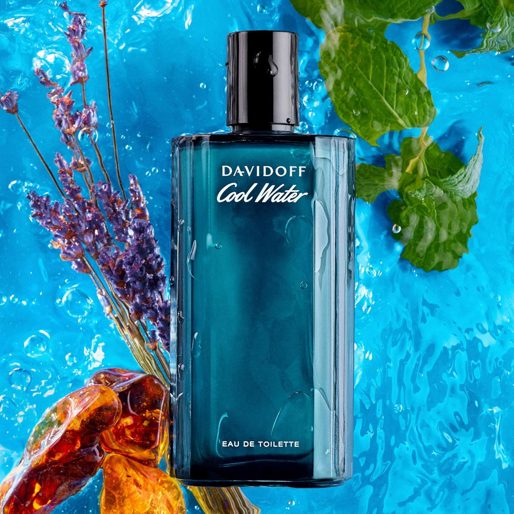 Davidoff Cool Water Eau De Toilette – Aromatic Men'S Cologne – With Notes Of Coriander, Mint, Lavender & Amber – Long Lasting Fragrance
