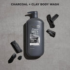 Dove Men + Care Body And Face Scrub Charcoal + Clay Body Wash For Men With 24-Hour Nourishing Micromoisture Technology 30 Oz