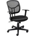 Amazon Basics Breathable Mesh Mid-Back Office Desk Chair With Armrests, Lumbar Support, 360-Degree Swivel, Adjustable-Height, Black