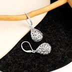 925 Sterling Silver 14K Gold French Style Leverback Earrings, Heart Dangle Drop Earrings for Women Hypoallergenic Jewelry