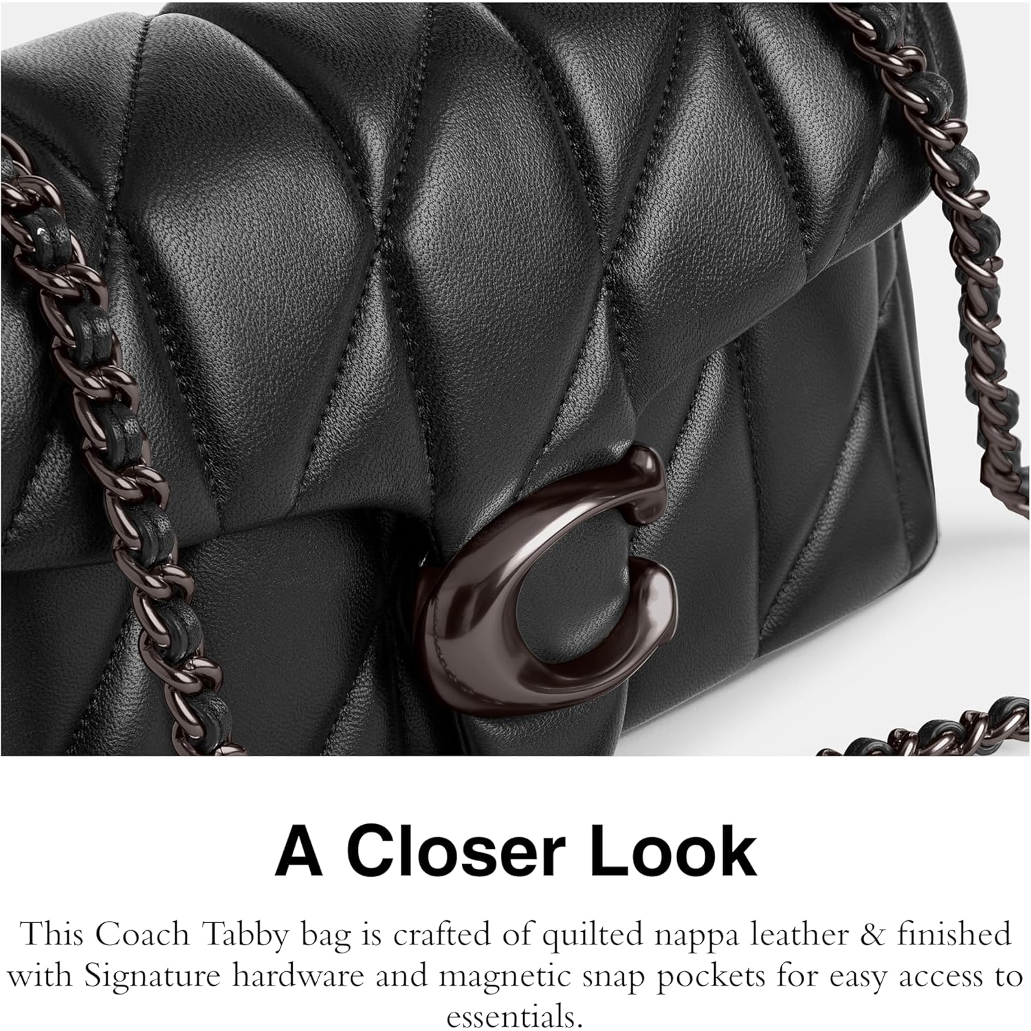 Coach Quilted Tabby Shoulder Bag 20 with Chain