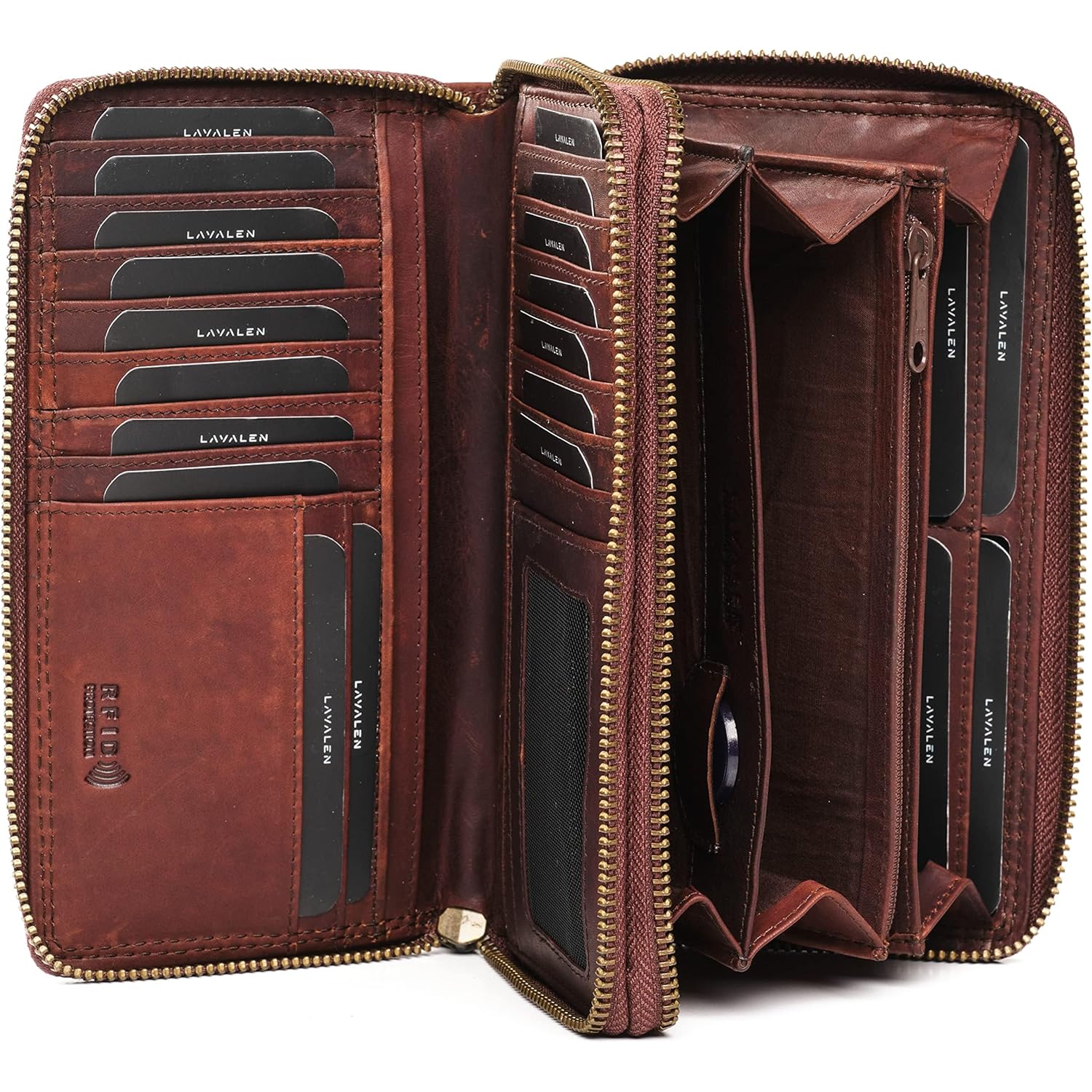 Leather RFID Wallet Women – Modern RFID Womens Wallet- Big Multiple Compartments – Credit Card Holder – Handcrafted Genuine Leather -Carteras de Mujer Piel