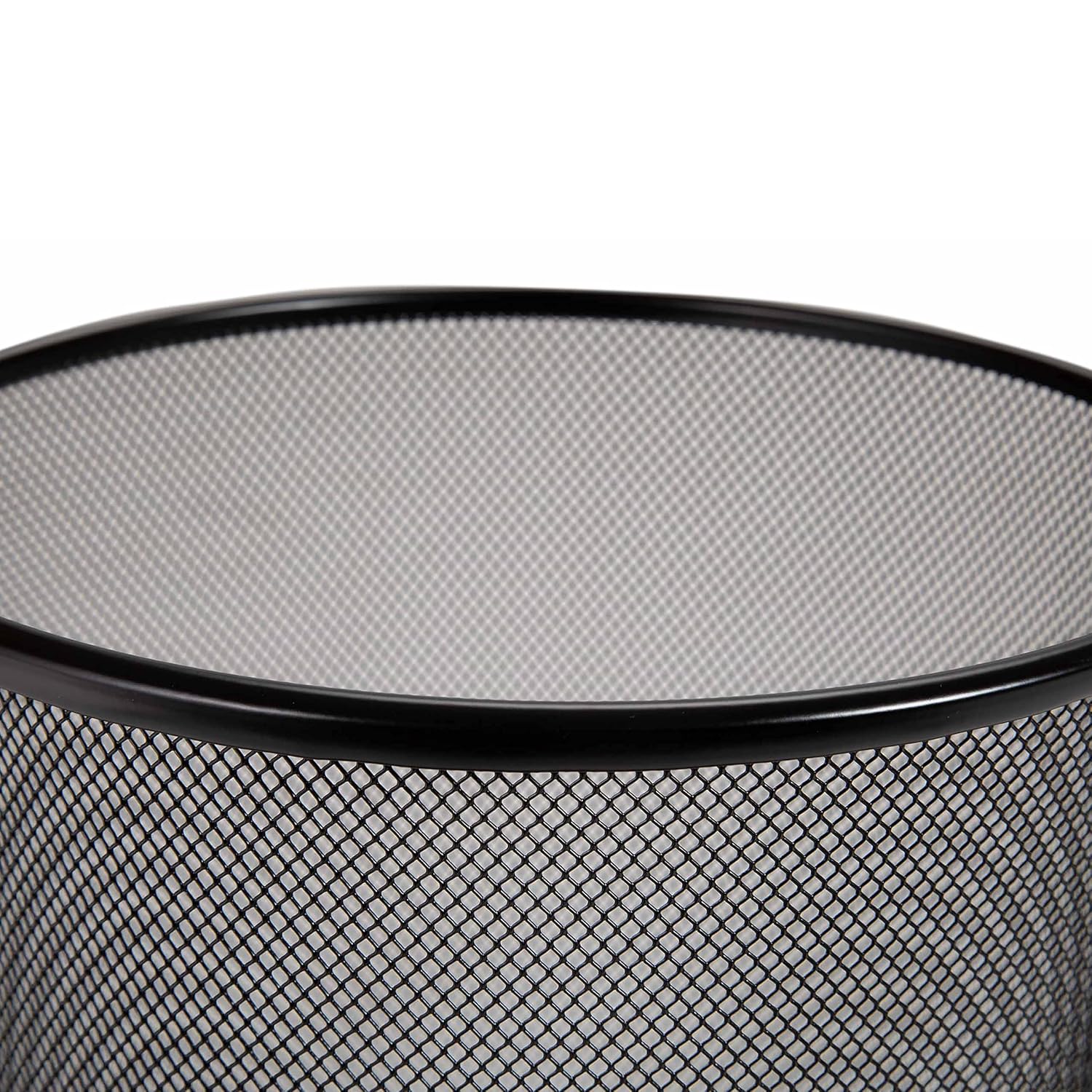 Seville Classics 2-Pack Steel Mesh Round Trashcan Wastebasket for Trash or Recycle in The Home, Office, or Garage, Black, 6 Gallon