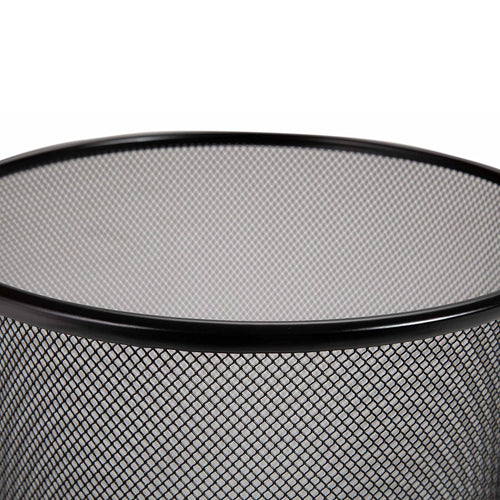 2-Pack 6-Gallon Round Steel Mesh Trash Can, Recycling Wastebasket, Black | Versatile And Ventilated Bin Measures 13.75" High With A 11.5" Top Diameter
