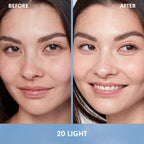 Covergirl Simply Ageless Skin Perfector Essence Foundation, 20 Light, Tinted Skincare Makeup Hybrid, Sheer Tint, Radiant Finish, Glowy Finish, Vegan Formula, 1.0Oz