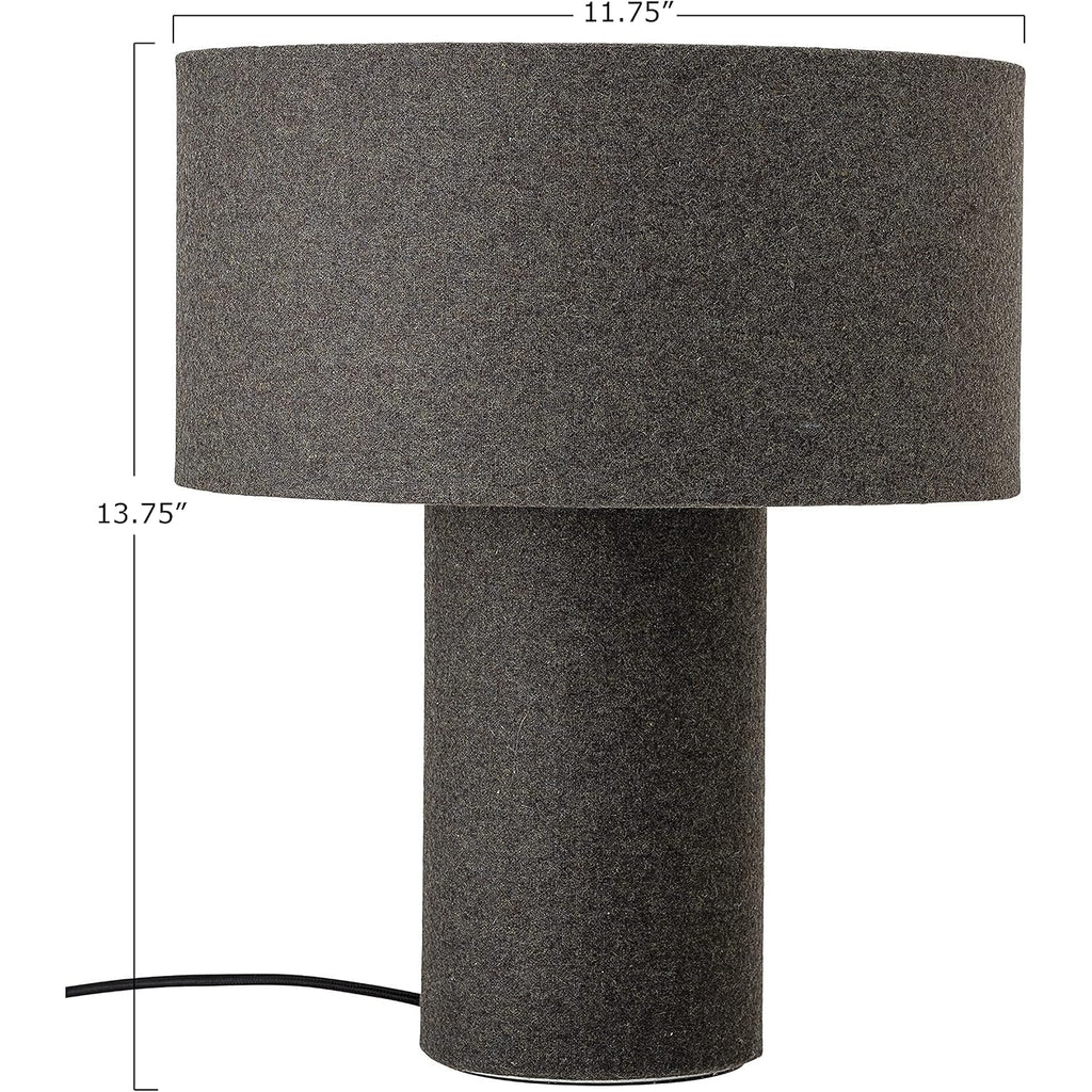 Bloomingville Grey Wool Blend Matching Shade (Set Of 2 Table Lamp Set, 12" L X 12" W X 14" H, Ah0898Set