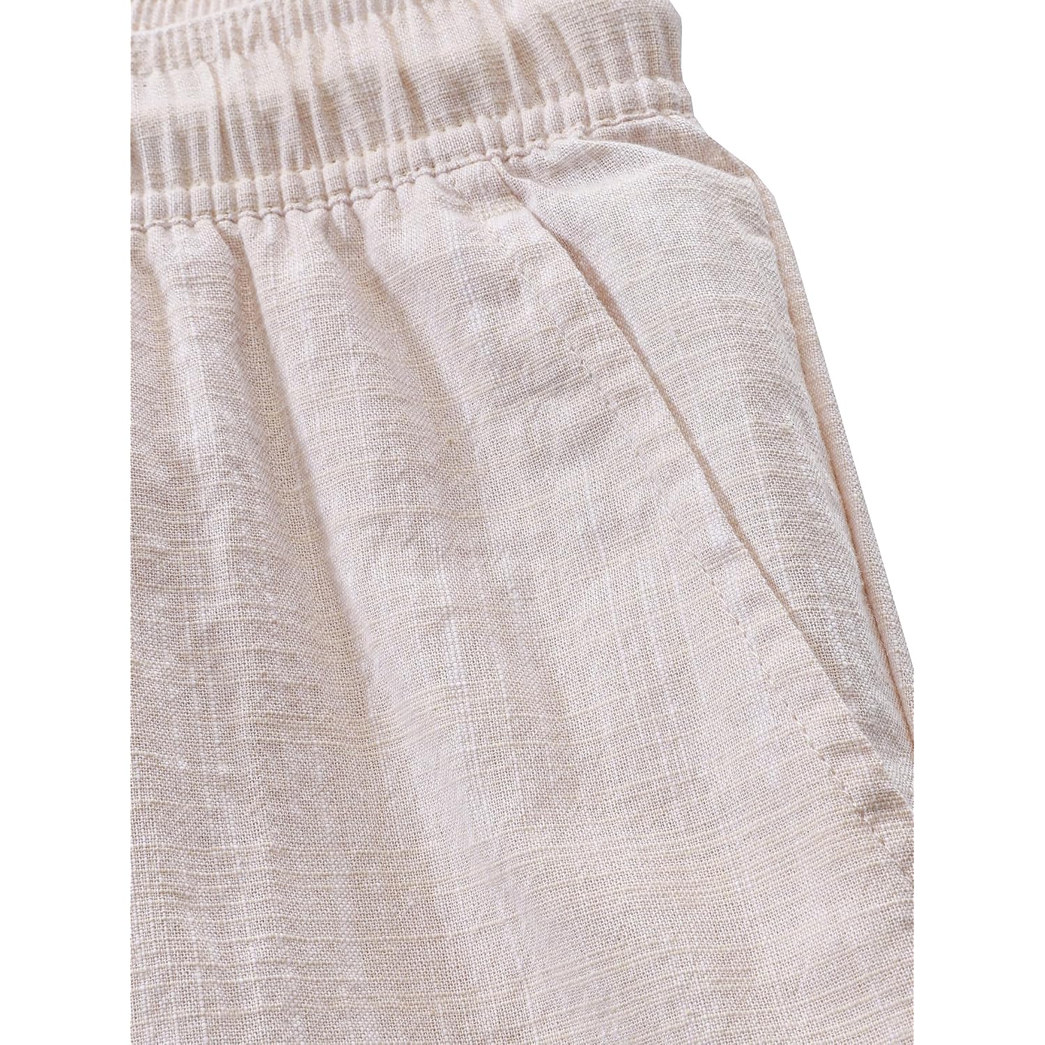 Jotook Mens Casual Chambray Shorts 7 Inch Elastic Waist Drawstring Shorts Lightweight Cotton Summer Beach Short