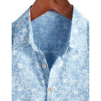 Mens Hawaiian Shirt Short Sleeve Button Down Cotton Floral Shirts Casual Tropical Beach Summer Shirts