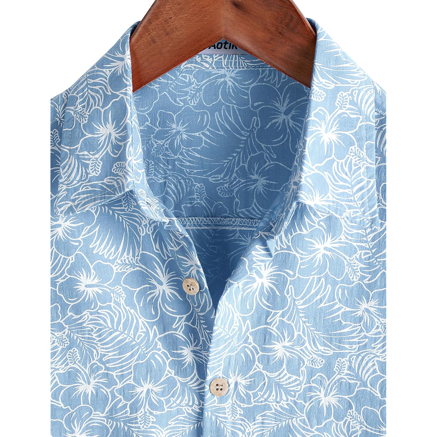 Mens Hawaiian Shirt Short Sleeve Button Down Cotton Floral Shirts Casual Tropical Beach Summer Shirts