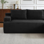 96" L Shaped Sectional Sofa Boneless Cloud Couch For Living Room - Corduroy Memory Foam Modular Sofa Compression Couches With Deep Seat For Living Room Bedroom, No Assembly