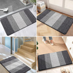 Indoor Outdoor Door Mat, 32X20 Non-Slip Absorbent Dirt Trapper, Low-Profile Washable Inside Entrance Front Floor Mat, Sturdy Soft Entry Doormats For Entryway, Grey