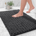 Ilango Bathroom Rugs Dark Grey 32X20,Extra Soft Absorbent Chenille Bath Rugs,Thick Non-Slip Shaggy Bath Mat,Machine Washable Quick Dry Bath Mats For Bathroom Floor, Tub, Shower Accessories