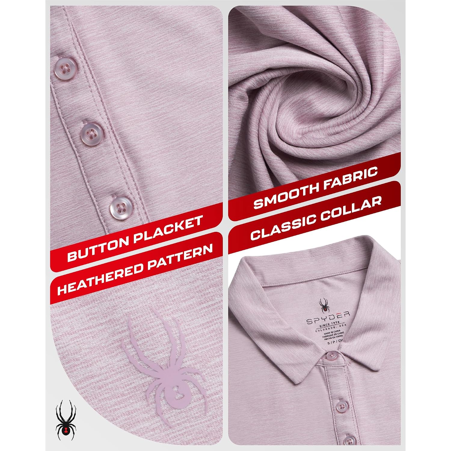 Spyder Womens Golf Shirt - Moisture Wicking Lightweight Stretch Sport Top Polo Shirts For Women With Upf 30+ Sun Protection