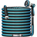 Garden Hose Water Hose – 100Ft Lightweight Flexible Outdoor Hose, Kink-Free, Weather Resistant, 3/4” Metal Fittings, 10-Function Spray Nozzle For Yard Car Wash
