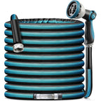Garden Hose Water Hose – 100Ft Lightweight Flexible Outdoor Hose, Kink-Free, Weather Resistant, 3/4” Metal Fittings, 10-Function Spray Nozzle For Yard Car Wash