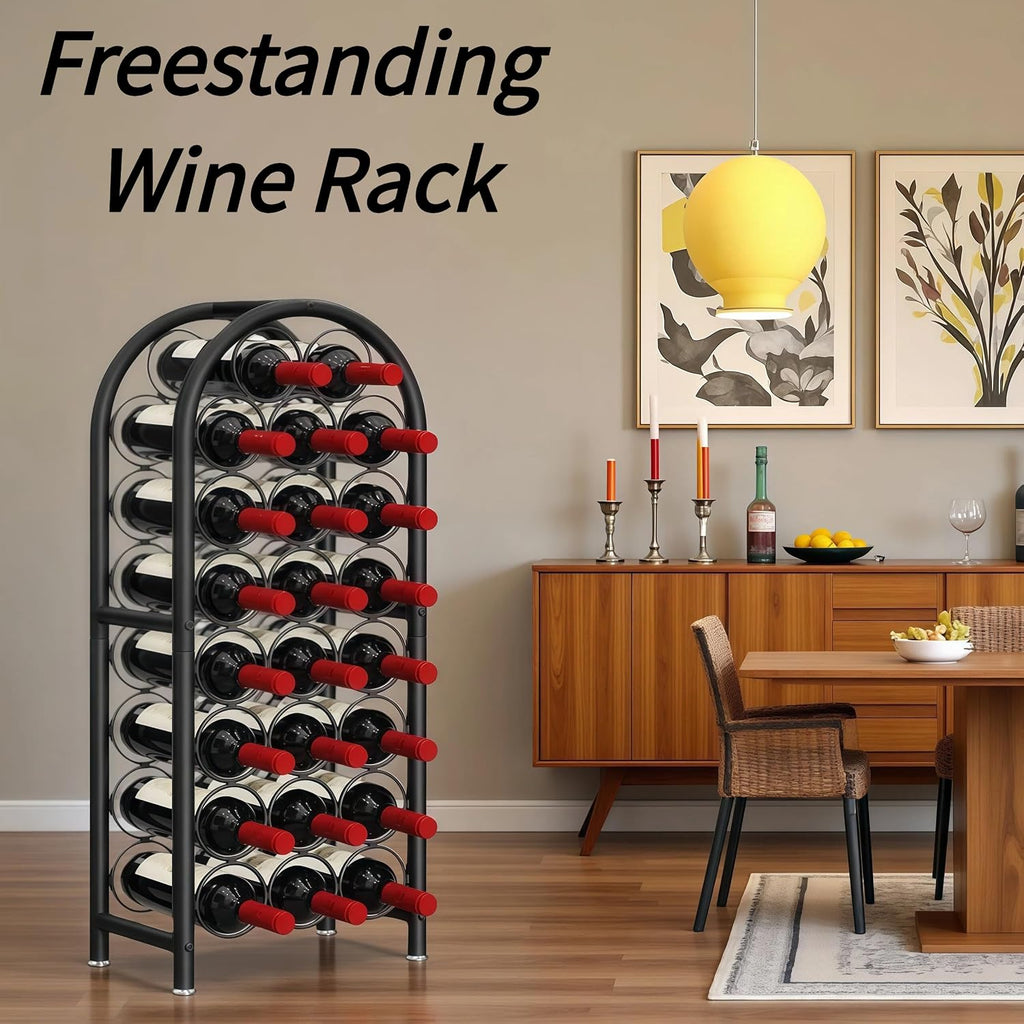 Wine Rack Freestanding Floor 23 Bottle Metal Wine Holder Organizer | Wine Rack Freestanding Floor Large Capacity Wine Storage Organizer For Home Bar Kitchen