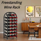 Wine Rack Freestanding Floor 23 Bottle Metal Wine Holder Organizer | Wine Rack Freestanding Floor Large Capacity Wine Storage Organizer For Home Bar Kitchen