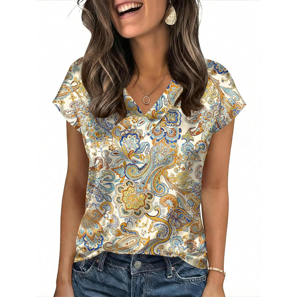 Lomon Women Silk Satin Tops Cap Short Sleeve Blouse V Neck Shirts Business Casual Outfits