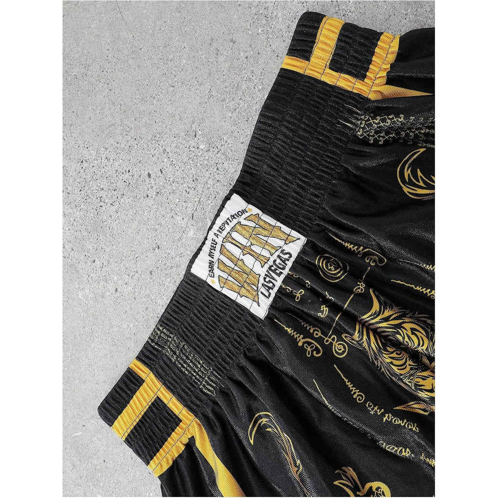 Beaudrm Men'S Muay Thai Shorts Graphic Elastic Waist Kickboxing Baggy Sport Gym Shorts