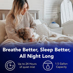 Vicks Warm Steam Vaporizer & Humidifier 1.5 Gallon Tank For Small And Medium Rooms, Night Light, Works With Vapopads And Vaposteam