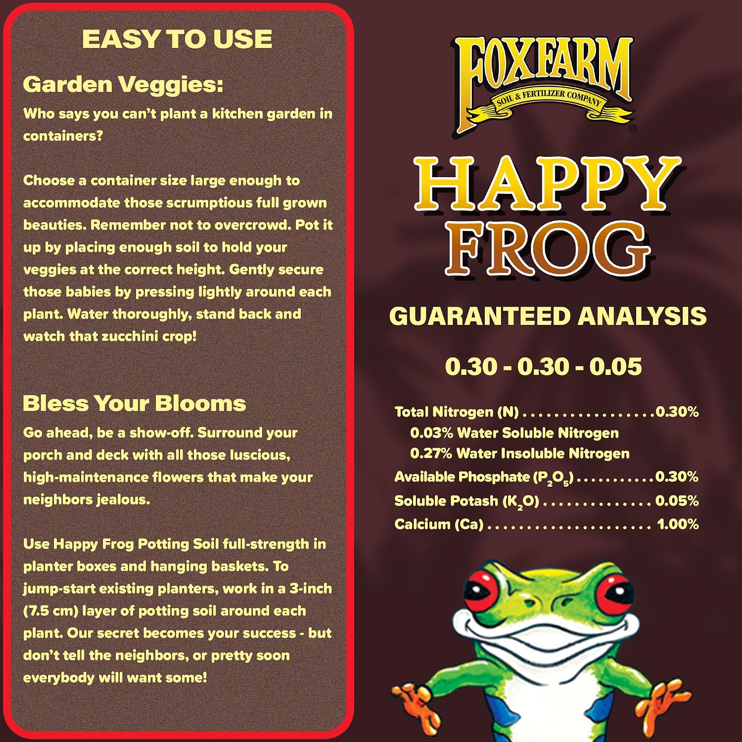 Foxfarm Happy Frog Potting Soil With 2 Plant Tags, 12 Quarts – Ready-To-Use Amended Container Blend With Soil Microbes, Earthworm Castings & Bat Guano – For Indoor & Outdoor Plants
