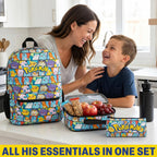 Get Trend Pokemon Boys Backpack 4 Piece Set | 18 In Bookbag With Insulated Lunch Bag, Zipped Pencil Case & Bpa-Free Water Bottle, Adjustable Padded Straps, Gifts For Boys