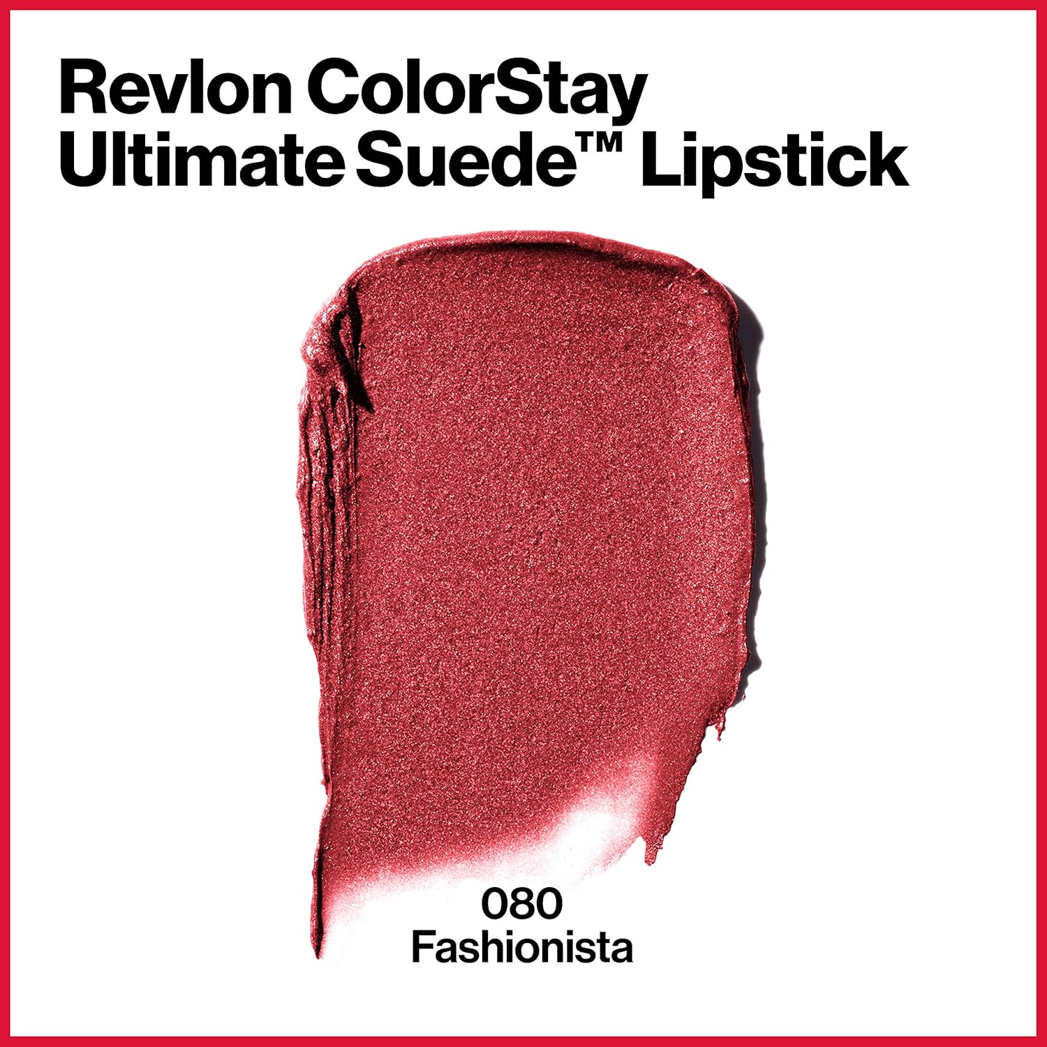 REVLON Lipstick, ColorStay Ultimate Suede Lipstick, High Impact Lip color with Moisturizing Creamy Formula, Infused with Vitamin E, 080 Fashionista, 0.09 Oz