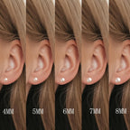 JINERA 5 Pairs Stud Earrings for Women 14K Plated Gold/Silver Pearl Ball Small Stud Earrings Set Cartilage Piercing Hypoallergenic Lightweight Flatback Earrings Jewelry Gifts for Women
