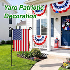 Hoosun Garden Flag Stand,Premium Garden Flag Holder Pole Metal Powder-Coated Weather-Proof Paint With Graden Flag Clip And Spring Stoppers Without Flag Garden Decorations