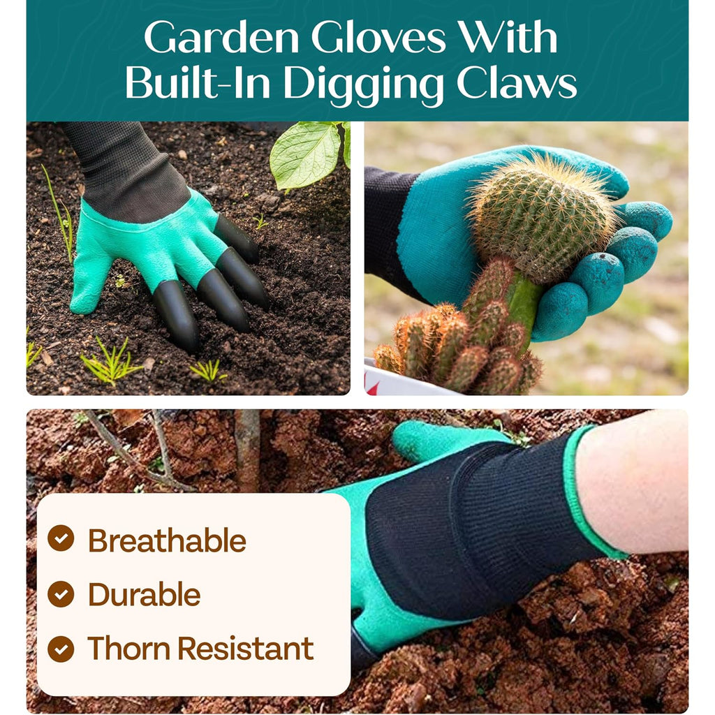 Heavy Duty Gardening Tools - Gardening Gifts For Women, Men, Mom, Dad - Durable, Ergonomic Garden Tools Set (Green)
