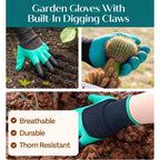 Heavy Duty Gardening Tools - Gardening Gifts For Women, Men, Mom, Dad - Durable, Ergonomic Garden Tools Set (Green)