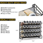 Spaceaid Spice Rack Organizer With 28 Spice Jars, 386 Spice Labels, Chalk Marker And Funnel Set For Cabinet, Countertop, Pantry, Cupboard Or Door & Wall Mount - 28 Jars, 13.4" W × 10.8" H, Black